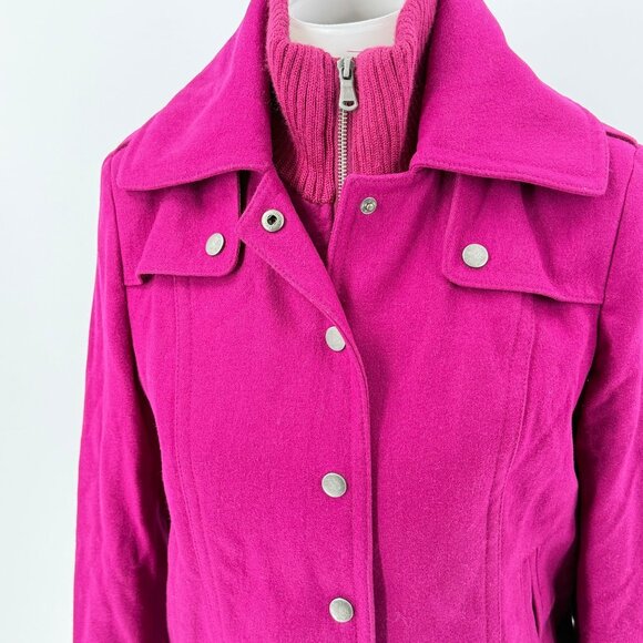 New York & Company Womens Fuchsia Wool Blend Jacket Size S - Picture 4 of 10